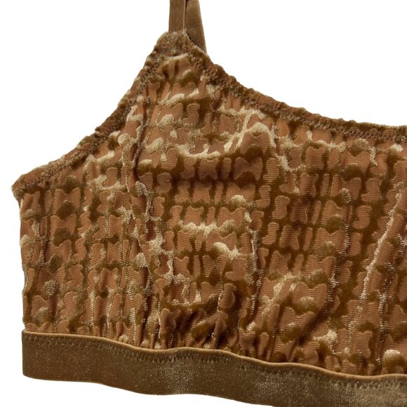 SKIMS Velvet Logo Scoop Bralette Chai Medium - Picture 5 of 11